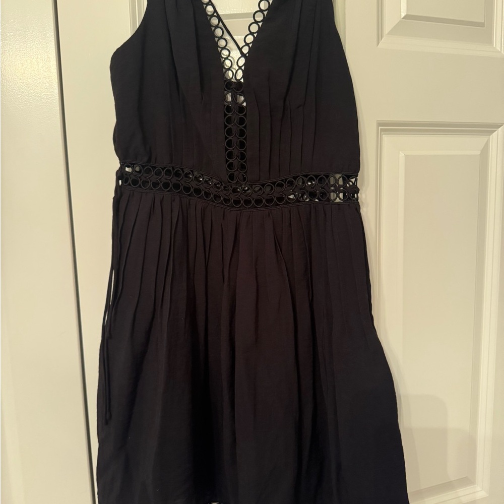 Jonathan Simkhai Black Mini Dress with Circle Trim